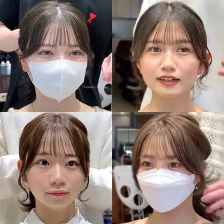 ミディアム カラー On所属・顔まわりカット🌟 くびれヘア/寺門遥輝のヘアスタイル