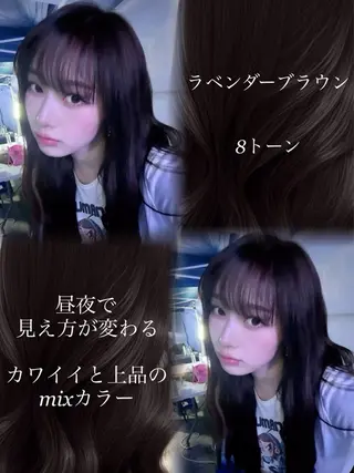 セミロング カラー 新宿/韓国レイヤー 髪質改善カラー/角所のヘアスタイル