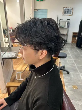 ショート パーマ メンズ CECIL hair なんば店所属・メンズパーマ 艶髪☆店長☆有馬のヘアスタイル