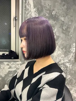 ショート カラー 僕なら縮毛矯正してて もブリーチできますのヘアスタイル