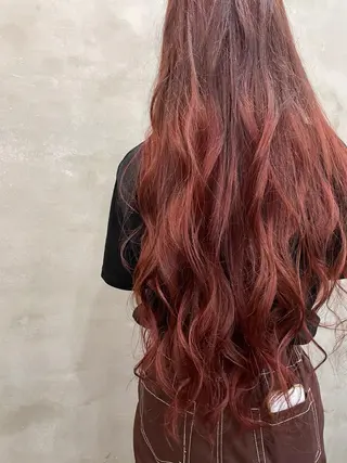 ロング カラー 【ピンク/韓国ヘア/ ヘアセット】亜海のヘアスタイル