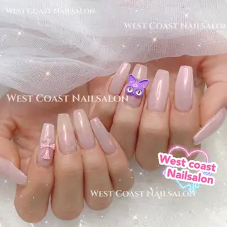 ネイル リボン、ガーリー パーツ放題専門店のネイルデザイン