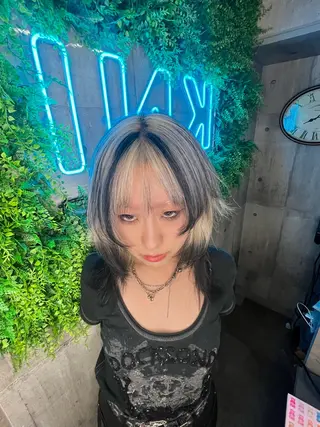 ミディアム カラー 個性派ウルフ/メンズ /ブリーチ/渋谷のヘアスタイル