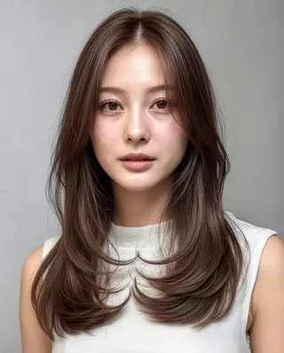 ロング カラー ヘアアレンジ リベルテ所属・♦️髪質改善韓国レイ ヤー♦️副店長のヘアスタイル