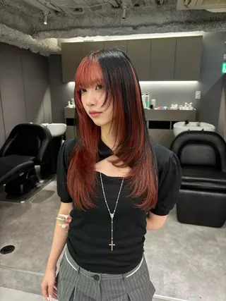 ロング カラー 名古屋／デザイン／ ブリーチ/松井亮磨のヘアスタイル