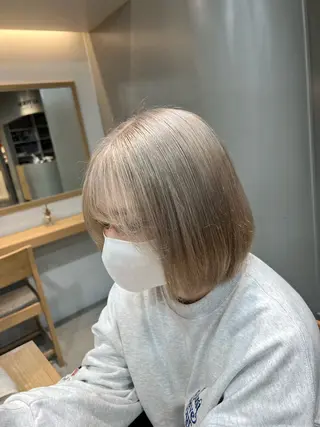 ミディアム カラー AITOKYO Ｓ渋谷所属・渋谷/ハイトーン/ ブリーチ/歩夢のヘアスタイル