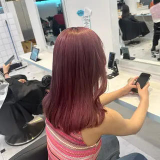 セミロング カラー 暖色🩷透明感カラー ♡Maika♡のヘアスタイル