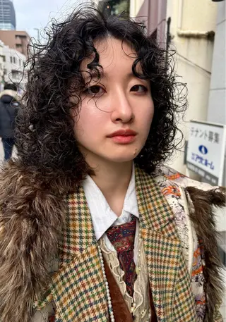 ミディアム SALOWIN(サロウィン)広島並木通り所属・【ショート／ウルフ／ パーマ】kotaroのヘアスタイル