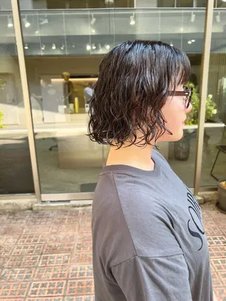 ショート パーマ ボブパーマコテ巻き風 パーマNo1深江秀平のヘアスタイル