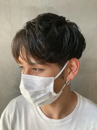 ショート カラー パーマ メンズ fifth JINGUMAE所属・波巻きスパイラルパー マ/シャドウパーマ駿のヘアスタイル