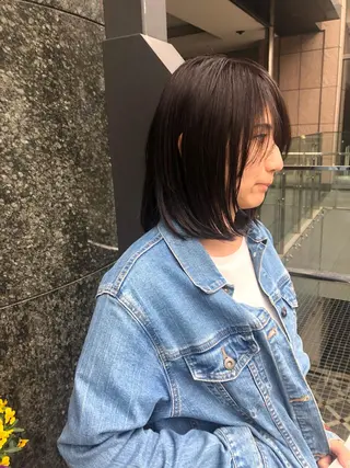 ミディアム 美髪形成💎縮毛矯正 顔レイヤー松尾　幸樹のヘアスタイル