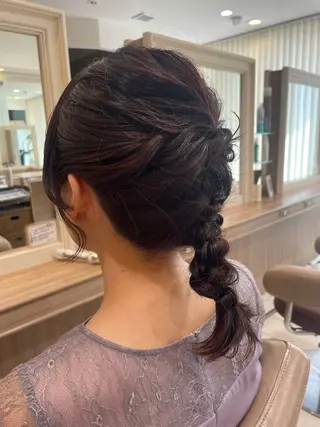 セミロング ヘアアレンジ 韓国ヘアメイク🎀/ 縮毛矯正✨山本媛香のヘアスタイル