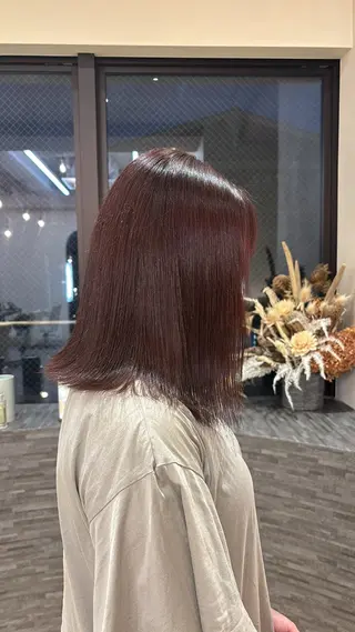 カラー レイヤー✂︎ぷつボブ 艶カラー🤍noaのヘアスタイル
