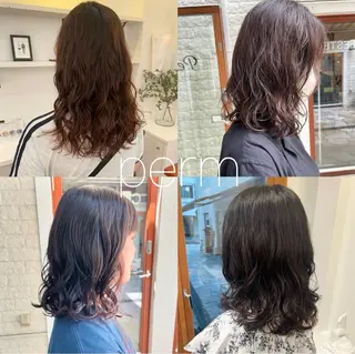 ミディアム カラー パーマ 髪質改善ストレート✨ パーマヘア✨YUKIのヘアスタイル