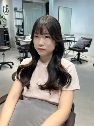 カラー ヘアアレンジ 似合わせ顔まわり カット💛森尾真由美のヘアスタイル