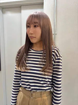 セミロング カラー 髪質改善/ブリーチ /烏丸/suzunoのヘアスタイル