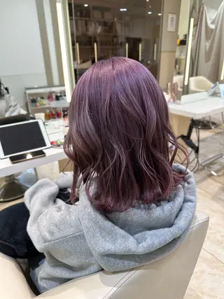 ミディアム カラー 波巻パーマ/毛流れ パーマ☘️りゅうせいのヘアスタイル