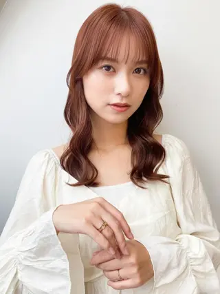 セミロング momoca/松本/ 暖色カラー/ボブのヘアスタイル