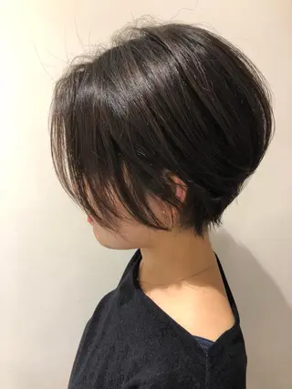 ショート レイヤー/韓国/ボブ 縮毛矯正/畠中ケントのヘアスタイル