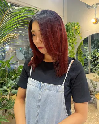 ミディアム カラー 🦖ミニボブ/ボブ /MOEKA🦕のヘアスタイル