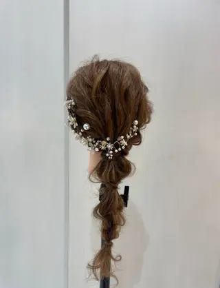 ロング ヘアアレンジ ブリーチなしカラー/ 暖色カラー/艶カラーのヘアスタイル