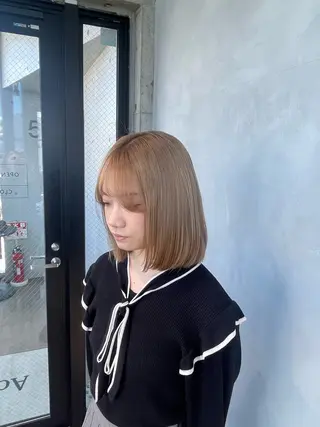 カラー 暖色/ハイトーン/ カラー/HBLのヘアスタイル