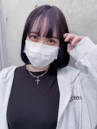 ミディアム カラー ヘアアレンジ 韓国レイヤーカット/ 儚げカラーチナツのヘアスタイル