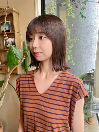 ミディアム カラー 當山 瑠奈のヘアスタイル