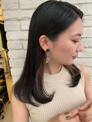 ミディアム カラー 韓国ヘア/艶カラー /田中悠佑のヘアスタイル