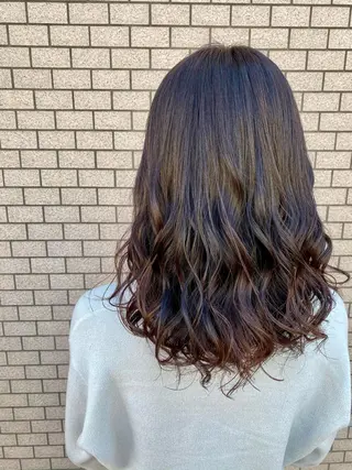 セミロング カラー 岡本 拓朗のヘアスタイル