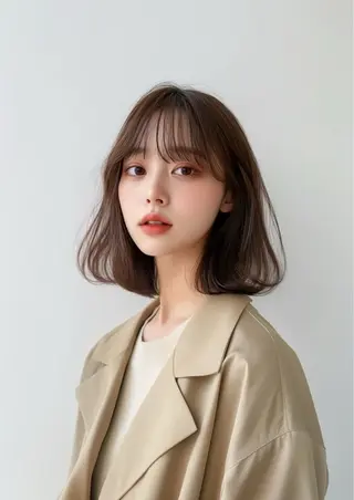 ミディアム 韓国レイヤーカット/ 美髪矯正/YUIのヘアスタイル