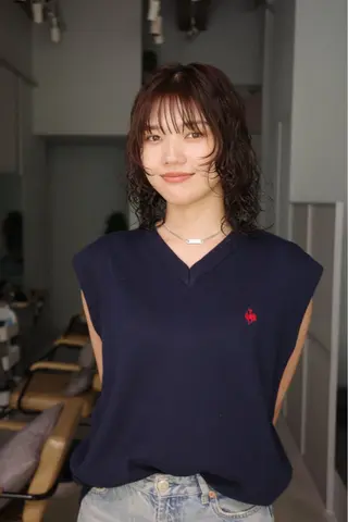 ミディアム パーマ 🌀渋谷ボブパーマ 🌀河野瑠太のヘアスタイル