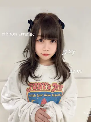 セミロング カラー りおな/エクステ /ミルクティーカラーのヘアスタイル