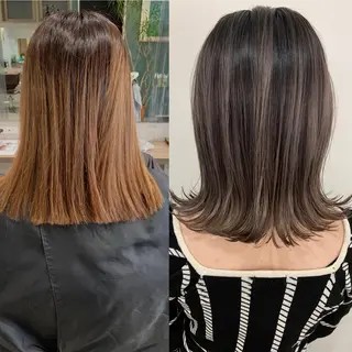 ミディアム カラー 髪質改善will hairdesignのヘアスタイル