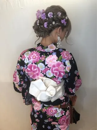 セミロング ヘアアレンジ 田中 アキオのヘアスタイル