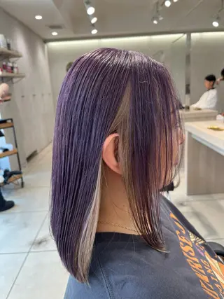 セミロング カラー 巖本 真希のヘアスタイル