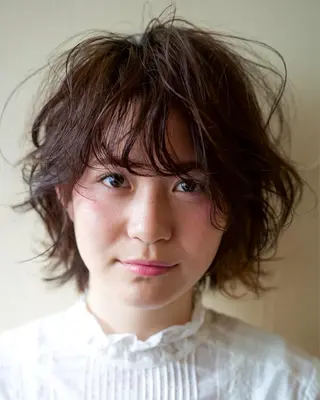 ショート カラー パーマ ウエモト　タク ショート/レイヤーのヘアスタイル