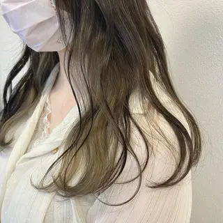 セミロング カラー benji名駅店所属・透け感カラー/ momo🦕🌱のヘアスタイル