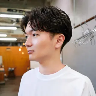 パーマ メンズ 藤川迅 曲がる縮毛矯正のヘアスタイル