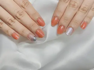 ネイル 23時まで❤︎韓国、 ワンホンネイルのネイルデザイン