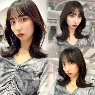 セミロング カラー ヘアアレンジ 韓国ヘア/髪質改善 TAKAHIROのヘアスタイル