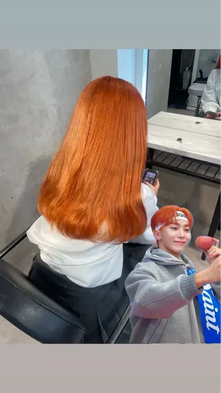 ロング カラー 🇰🇷ハイトーン× 韓国レイヤー레이어드のヘアスタイル