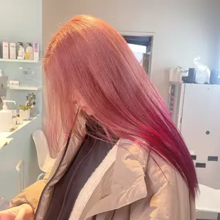 ロング カラー 🩵透明感カラー× 縮毛ボブ🩵のヘアスタイル