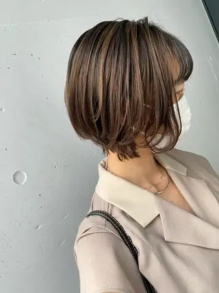 ショート カラー 髪質改善/レイヤー ストウシンゴのヘアスタイル