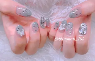 ネイル 23時まで❤︎韓国、 ワンホンネイルのネイルデザイン