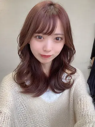 ミディアム カラー 新宿✨顔周りカット 韓国ヘア/坂本亜裟海のヘアスタイル