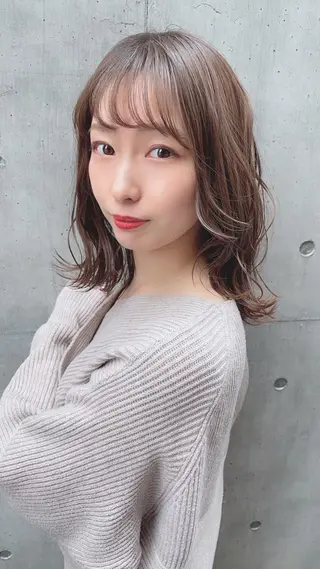 ミディアム 🌟髪質改善ケアカラ ー美髪縮毛矯正y🌟のヘアスタイル