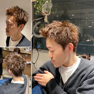 ショート メンズ 🌿earth亀有店 【緑髪のノブ】🌿のヘアスタイル