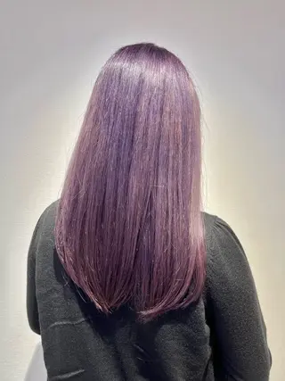 ロング カラー 前髪縮毛矯正 高野開弦ハイトーンのヘアスタイル