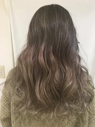 セミロング カラー ヘアアレンジ きむえり/髪質改善 /セット/カラーのヘアスタイル